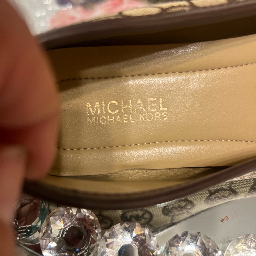 Michael Kors Brown Moccasin  canvas and leather Flats  women size 6M - Picture 7 of 9